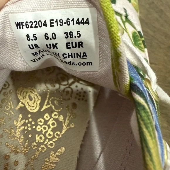 Worn Once!  Keds x Rifle Paper Co. Champion Botanical Sneakers - Size 8.5 - Picture 12 of 13